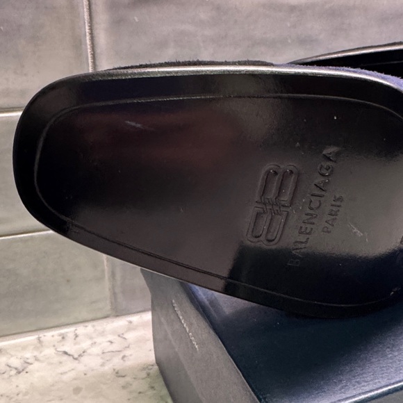 Balenciaga Suede Leather Oxford  Shoes Block Heel | Size 38/ 8 Tri Color - Picture 11 of 13